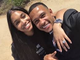 Photo: Man. U. footballer Memphis Depay, Lori Harvey and her engagement  ring glitter in new photo