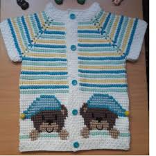 Tunus Isi Ayicik Suslemeli Yakadan Baslama Bebek Yelegi Tarifi 1 2 Yas Baby Knitting Patterns Bebek Giysi Desenlerleri Bebek