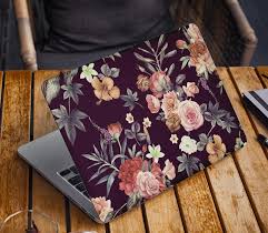 Natural Floral Pattern With Elegant Flower Design Laptop Skin Etsy Laptop Skin Laptop Skin Design Computer Decal
