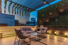 The Heaven Garden Bungalow Blue Leaf Interiors The Architects Diary In 2020 Terrace Garden Design Rooftop Terrace Design Terrace Design
