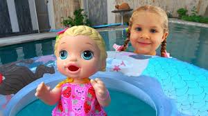 Baby doll bath time glitter learn colors slime surprise eggs toys. Diana And Her Super Fun Day With Baby Doll Youtube