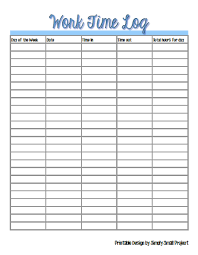 Time Management Printable Keeping Track Of Work Hours Time Management Printable Time Management Budget Planning