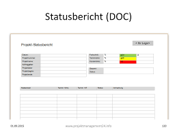 In order to take the guesswork out of the equation, agreeing on the criteria by which the project will be measured by is done at the beginning. Projekt Statusbericht In Word Projektmanagement