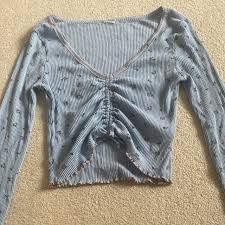 Urban outfitters long sleeve crop top with lace... | Depop