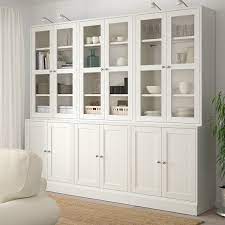Adjustable hinges allow you to adjust the door horizontally and vertically. Havsta Storage Combination W Glass Doors White 95 5 8x18 1 2x83 1 2 Ikea In 2021 Dining Room Storage Ikea Dining Room Glass Cabinet Doors