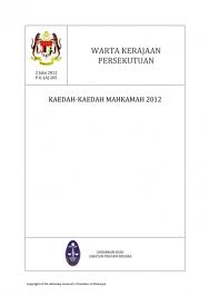 Peningkatan fee dan reward mahasiswa 1. Pua 20120702 Kaedah Kaedah Mahkamah 2012 Final 1 Julai 2012
