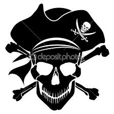 Pirate Skull Captain With Hat And Cross Bones Pirate Clip Art Pirate Skull Skull