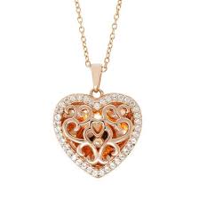 Intertwine your heart with that of someone you love with our 18k gold plated personalized heart necklace that features a heart with a name engraved on it neatly. With You Lockets Mary White Topaz Rose Gold Plated Heart Locket Reeds Jewelers
