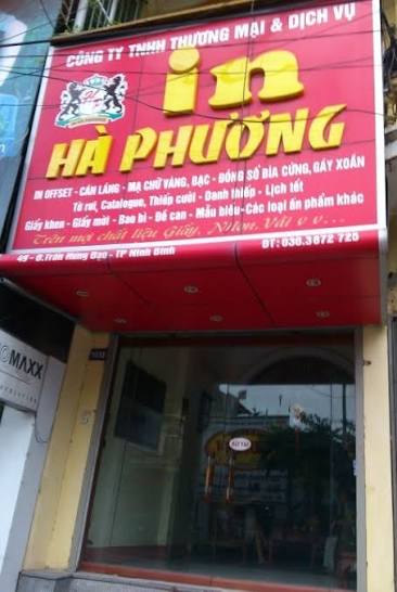 Cửa Hàng In Hà Phương contact information. In ấn Ảnh ba chiều, in Ninh Bình