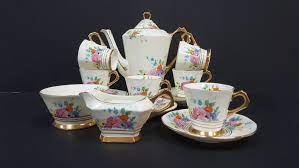 1930s Coffee Set Plant Tuscan China Art Deco Coffee Set Of 6 15 Piece Vintage Coffee Set 6 Person Coffee Set Vi Art Deco Coffee Coffee Set Vintage Tea Sets