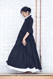Casey Casey Egg Cloud Cotton Dress Olive Clothing Black Cotton Dresses Layered Fashion