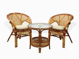 sunbear furniture lounge set of pelangi round coffee table and 2 rattan wicker chairs eco handmade design cognac wicker chairs chair furniture