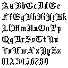 Links preceded by a plus sign (+) require free registration (to that particular site, not to cross stitch pattern central) before viewing. Old English Font Pixel Cross Stitch Letters Cross Stitch Fonts Pixel Font