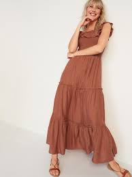 Old navy has a tall section specially designed for women 5′ 10″ and above. Ruffled Smocked Bodice Embroidered Sleeveless Maxi Dress For Women Old Navy