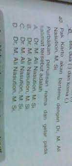 5.kalimat utama dalam paragraf pada nomor 4 di atas adalah.6.kegiatan tanya jawab dengan seseorang untuk memperoleh informasi disebut 7 apa saja properti tari pakkuru sumange? Perbaikan Penulisan Nama Dan Gelar Pada Kalimat Tersebut Adalah Coba Sebutkan