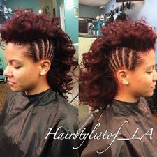 It is best suited for women with short hair and having a small or round shaped face. Braided Mohawks With A Weave Mohawk Braid Mohawk Hairstyles Box Braids Hairstyles For Black Women