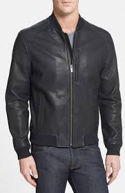 695 Cole Haan Leather Bomber Jacket Leather Jacket Men Black Leather Bomber Jacket Leather Bomber Jacket