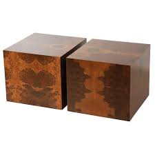 Pair Of Burl Cube Tables By Lawson Fenning Cube Table Coffee Table Coffee Table Inspiration