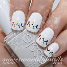 Christmas Nail Art Christmas Lights Bulbs Nail Water Decals Water Slides Christmas Nail Designs Christmas Nails Nails For Kids