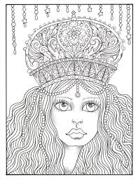Supercoloring.com is a super fun for all ages: Crowned Fantasy Queens Coloring Book Digital Instant Etsy Coloring Book Art Coloring Books Fantasy Queen