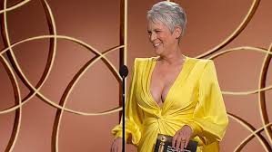 Jamie lee curtis, kevin smith and doug jones have been confirmed as presenters for the 2021 fangoria chainsaw awards ceremony on april 18. Jamie Lee Curtis Jokes About Her Plunging Golden Globes Gown My Cleavage Is Back In The Stable Nativenewspost