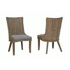 Solomon Cottage Woven Dining Chairs With Cushioned Seat Grey Wash Set Of 2 Walmart Com Woven Dining Chairs Dining Chairs Wooden Dining Chairs