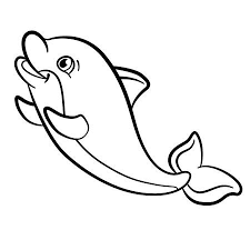 illustration of coloring pages marine wild animals little cute baby dolphin smiles vector art clipart dolphins coloriage rb leipzig
