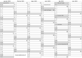 Jours fériés französische, numéro de la semaine, sélecteur de date, la date d'aujourd'hui, jours à calculer calculatrice, sélecteur de gamme de dates, copier la date. Calendrier 2021 1er Semestre