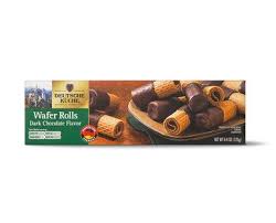 Aldi Us Deutsche Kuche Dark Or Milk Chocolate Wafer Rolls Grocery Ads Chocolate Wafers Chocolate Milk