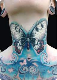 Large Blue Butterfly Tattoo On The Neck1 Butterfly Tattoo Ideas 30 Butterfly Tattoo Designs Neck Tattoo Butterfly Tattoo