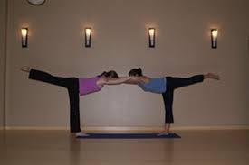 Warrior 3 With A Partner Nancy Wile Partner Yoga Poses Yoga For Kids Partner Yoga