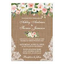 I love creating a space and seeing a vision of what's in my head come to life. Rustic Wedding Burlap Lace Pink Floral Invite Zazzle Com Floral Invitation Burlap Wedding Rustic Wedding