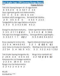Not Angka Lagu LDR - Layang Dungo Restu (Happy Asmara) | Dunia Lirik Not Lagu