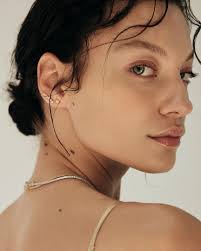 Gold Studs 14K (585) Swoon with Diamonds 0.45 ct