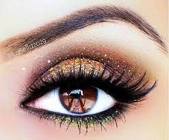 Gold Green Trends Style Dramatic Eye Makeup Glitter Eye Makeup Dramatic Eyes