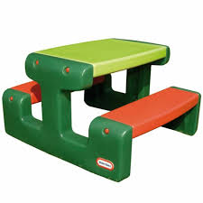 Little Tikes Table De Pique Nique Junior Vert Et Orange Pour Enfants 50 Kg Kids Picnic Table Picnic Table Kids Seating