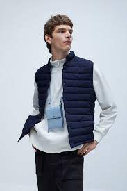 padded vest vest high collar zara man