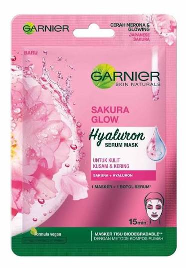 Masker Garnier Sakura Hydra Bomb dengan Efek Glowing