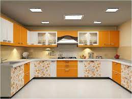 Modular Kitchen Space In Bright Orange Colour Modular Kitchen Cabinets Kitchen Furniture Design Kitchen Interior Design Decor
