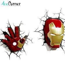 Iron man arm table lamp red. Acecorner Iron Man Face Hand 3d Creative Wall Lamp Led Night Light Avengers Marvel Bedroom Living Room Boys Kids Christmas Gift Led Night Lights Aliexpress