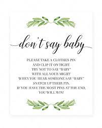 Don T Say Baby Game Sign For Gender Neutral Baby Shower Neutral Baby Shower Twins Baby Shower Invitations Baby Shower Printables