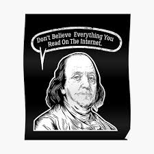 'purple light passed over the paper, but nothing happened.next! Benjamin Franklin Quote Posters Redbubble