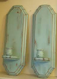 Antique wooden wall candle holders. Wall Sconce Wood Vintage Candle Stick Holders Robins Egg Blue Painted Shabby Chic Cottage Chic Vinatge Mumlar