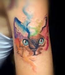 Watercolor Cat Tattoo Watercolor Cat Tattoo Tattoos Psychedelic Tattoos