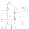 A single handle faucet has hot and cold valves that are part of the spout assembly. 1