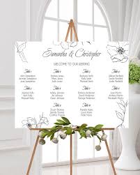 Wedding Seating Chart Floral Minimalist Seating Plan Guest