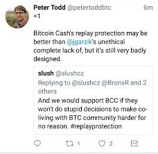 This is called a replay attack. Peter Todd On Twitter Deleted That Last Tweet Looks Like Bitcoin Cash Just Merged Proper Mandatory Replay Protection Https T Co M0z4hmdcoi Kudos Https T Co I2ol7x46us