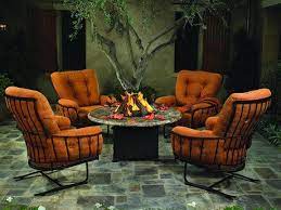Ow Lee Monterra Wrought Iron Firepit Lounge Set Outdoor Chairs Firepit Wrought Iron Patio Furniture Sectional Patio Furniture