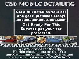 Crews are licensed, insured, and equipped with water and electricity for a full detail with hand wash, hand wax, vinyl/leather conditioning, window cleaning, rim cleaning, and upholstery steam cleaning. C D Mobile Detailing Ceramic Coating For Car Orlando Fl