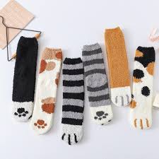 Fluffy cat paw fuzzy fleece socks. 6 Pairs Lotwinter Warm Fluffy Cat Paw Socks For Women Girls Sleeping Socks Home Floor Socks Thick Girls Socks Socks Aliexpress